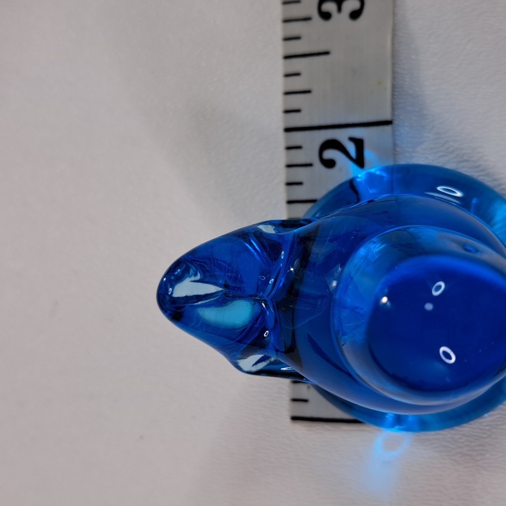 2 Leo Ward Glass Blue Bird of Happiness Signed Figurine USA - Picture 8 of 14